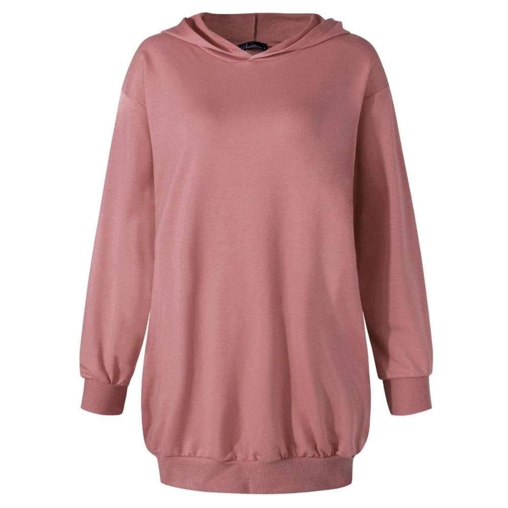 Pink hoodie dress with pockets - Picture 6 of 7